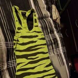 Green zebra print tank top